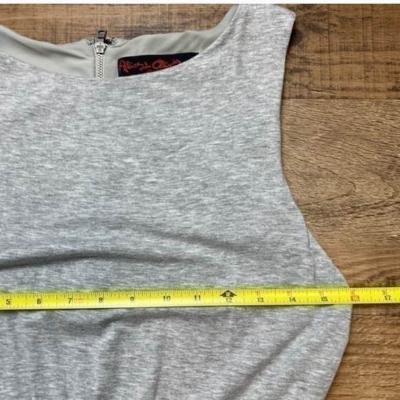 Alice + Olivia AIR Stacey Benger drapped gray midi dress small - Picture 2 of 5